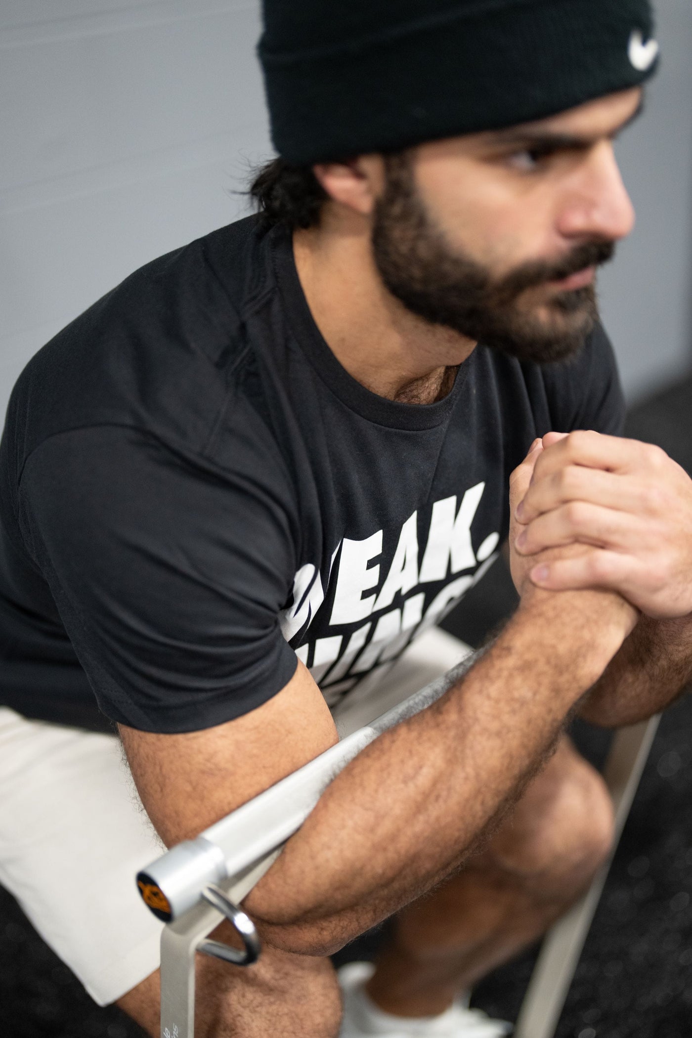 Craig performing an X3 bicep curl